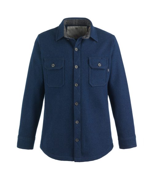 McNair Men's mid weight merino mountain shirt in Slawit blue