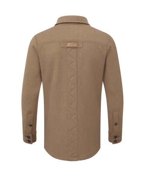 Men’s heavy weight merino shirt in camel