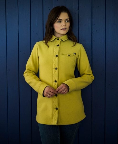 McNair women's merino Fell Shirt in Mustard