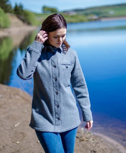 McNair women's merino Fell Shirt in Ash Melange