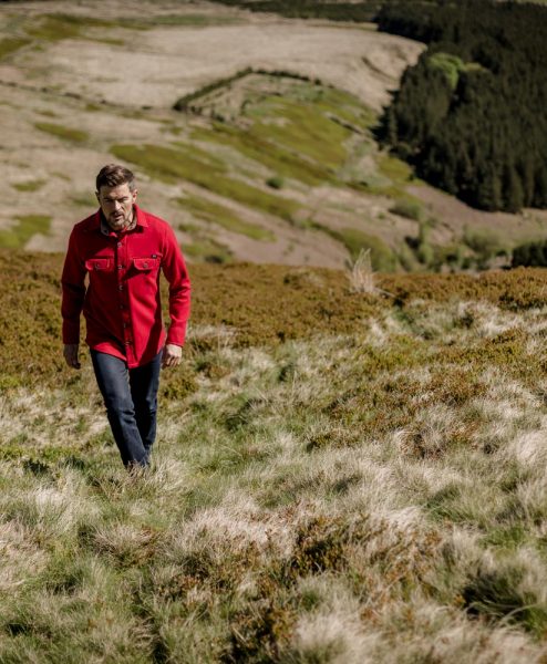 McNair men's merino shirt in Chilli red