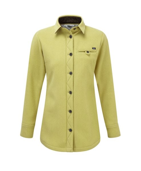 McNair women's heavy weight merino fell shirt in English Mustard