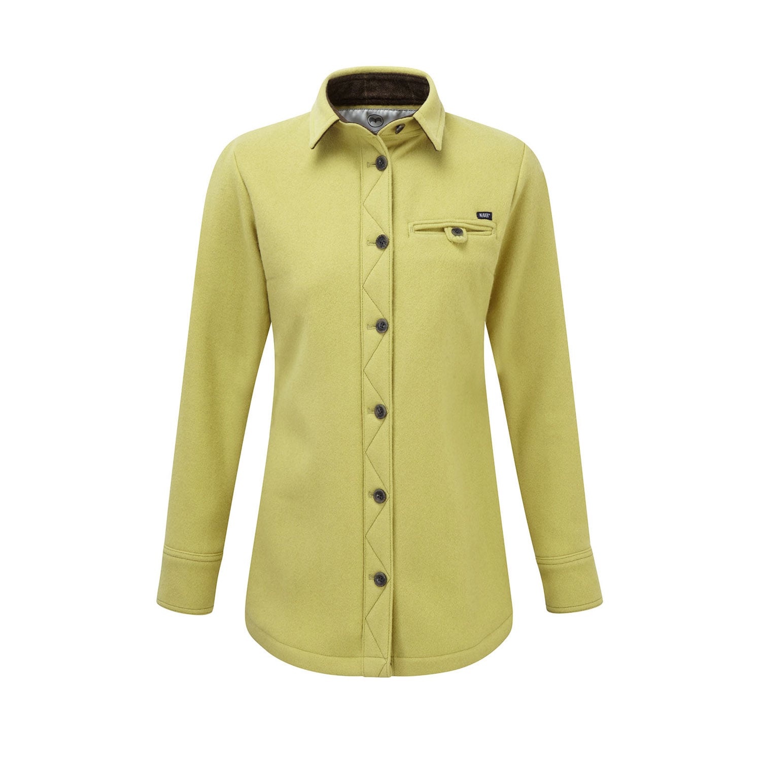 McNair women's heavy weight merino fell shirt in English Mustard