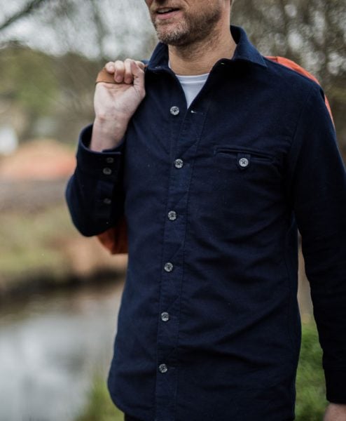 McNair Men's PlasmaDry Moleskin shirt in deep navy
