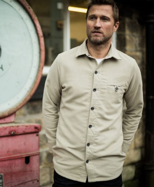 McNair Men's PlasmaDry Moleskin shirt in stone
