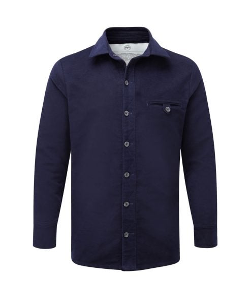 McNair PlasmaDry Moleskin shirt in deep navy