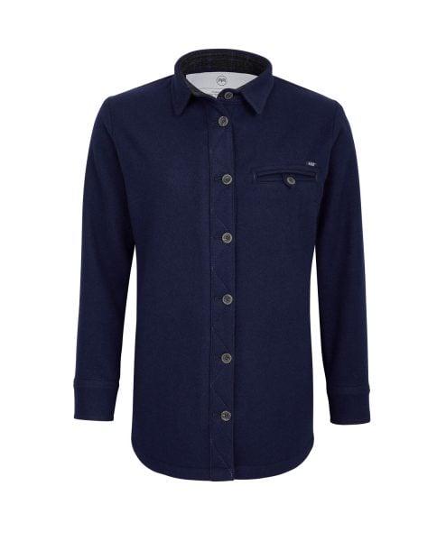 McNair women's merino Fell Shirt in Navy blue