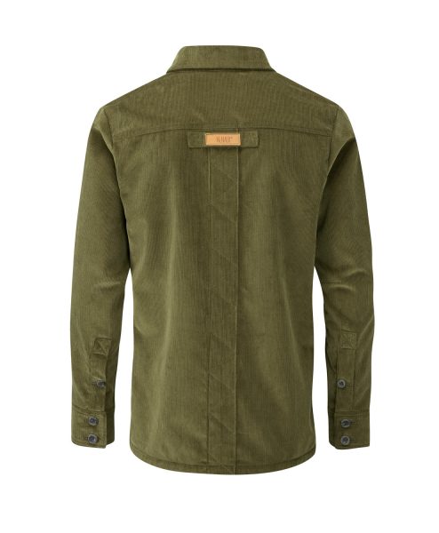 McNair Men's PlasmaDry corduroy Work Shirt in moss green (back)