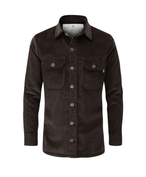 McNair Men's PlasmaDry corduroy Work Shirt in peat brown