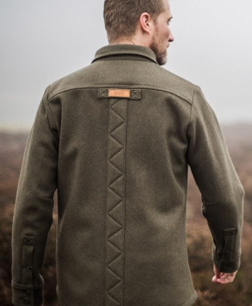 Men's heavy weight merino mountain shirt in dark sage