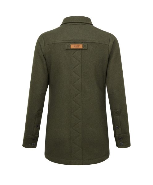 McNair women's heavy weight merino Fell shirt in dark sage - back