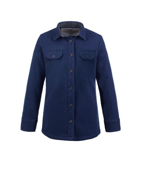 McNair women's heavy weight merino Ridge shirt in Slawit Blue