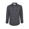 McNair men's Provenance AG merino Mountain Shirt in Charcoal Melange