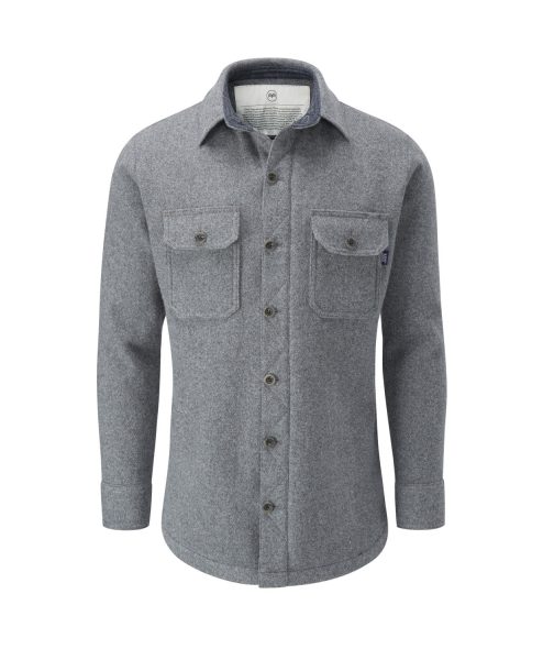 McNair men's merino Mountain Shirt in Ash Melange
