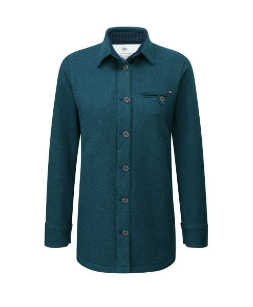 McNair women's merino Fell Shirt in Lagoon