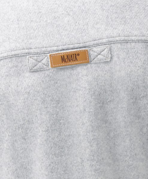 McNair Arctic Silver merino Gilet - back label
