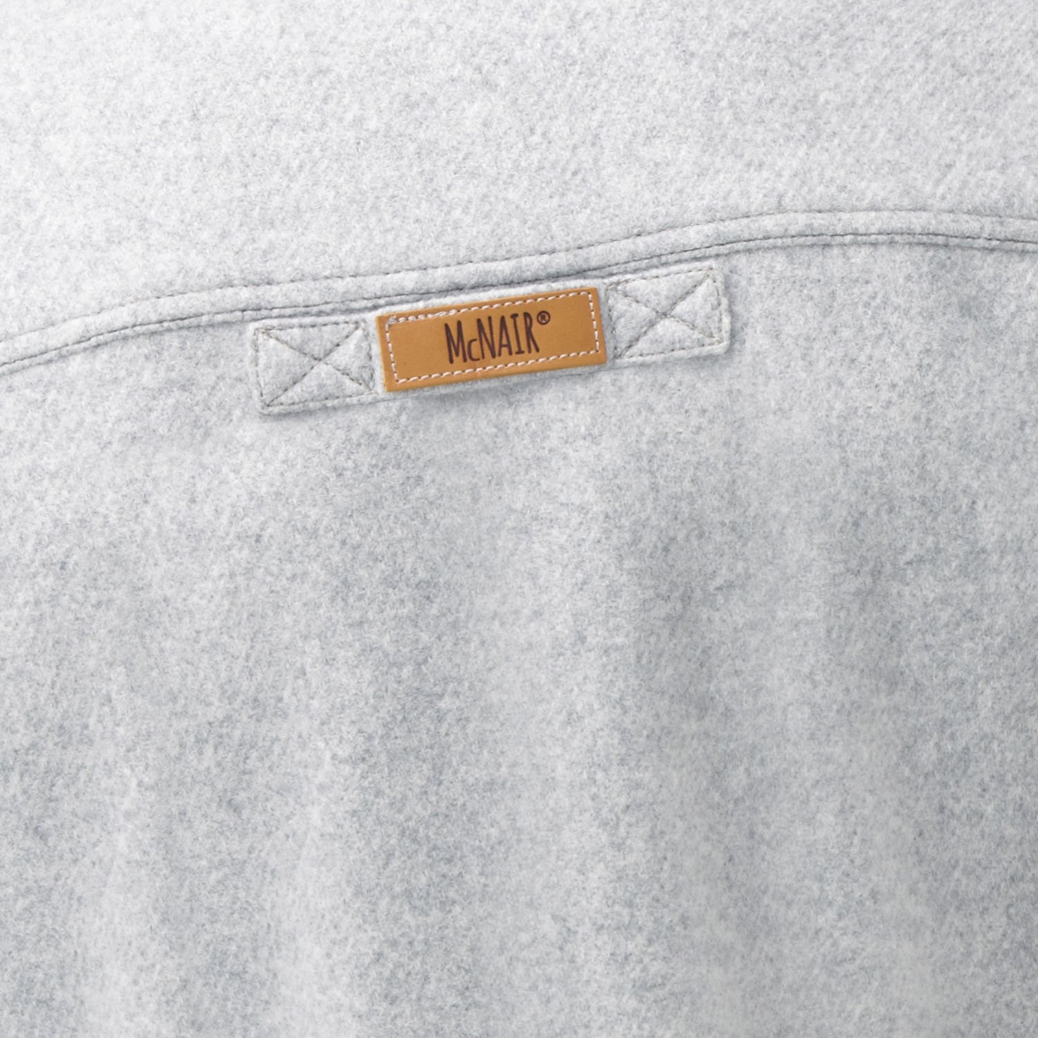 McNair Arctic Silver merino Gilet - back label