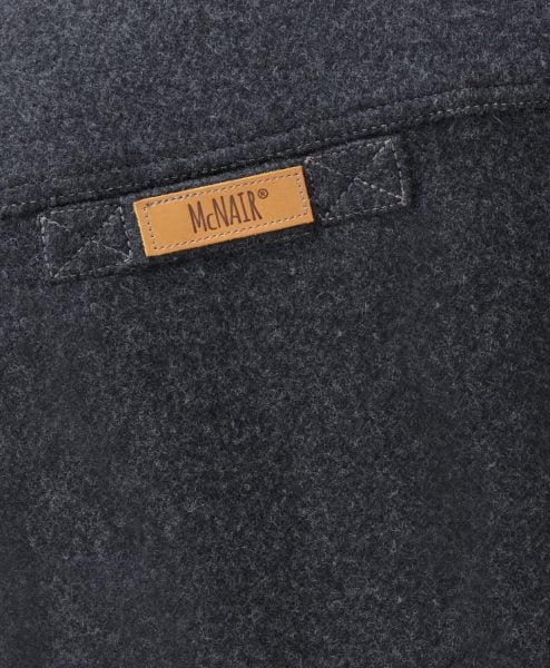 McNair Charcoal merino Gilet - back label