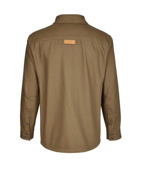 McNair men's PlasmaDry Canvas Work Shirt in bronzed olive (back)