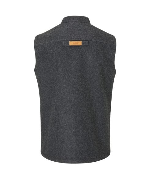 McNair merino Highland Gilet in Charcoal - Back