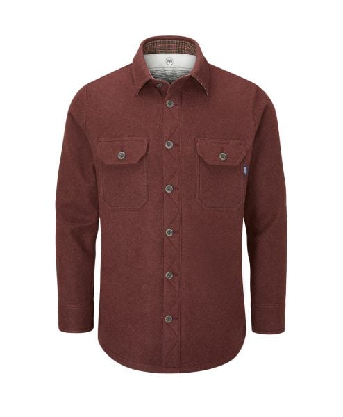 McNair men's merino Mountain shirt in Rosewood