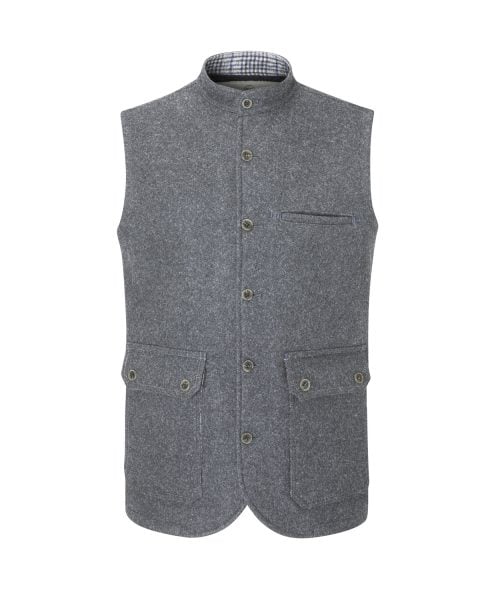 McNair men's merino Highland Gilet in Ash melange