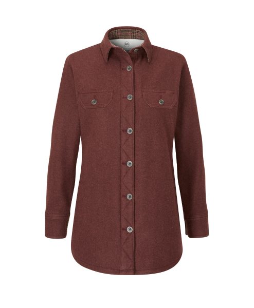 McNair women's merino Fell shirt in Rosewood