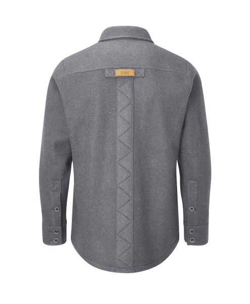 McNair Men's merino Ridge Shirt in Ash grey (Back)