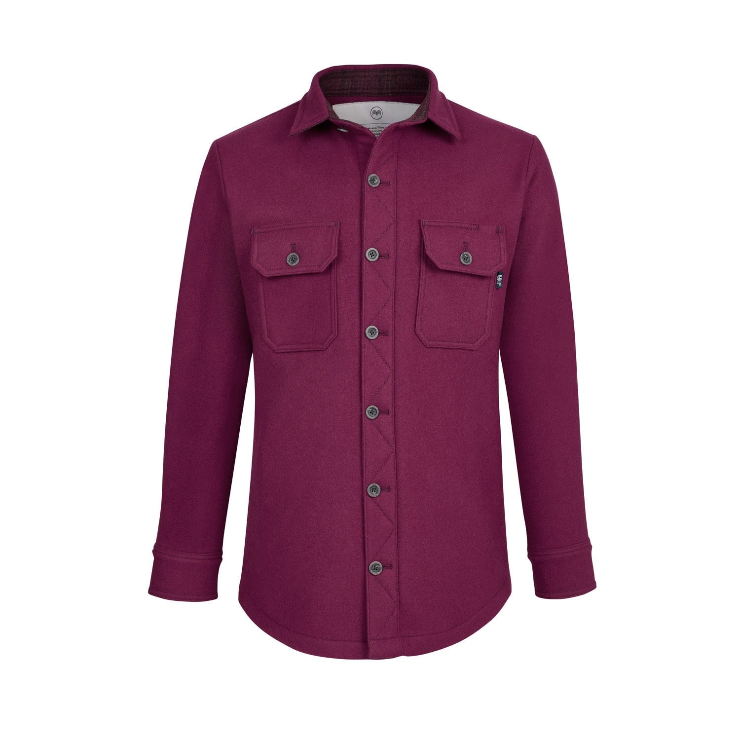 McNair Men's heavyweight merino Mountain Shirt in Plum