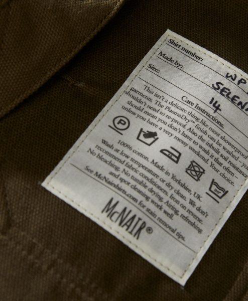 McNair men's PlasmaDry cotton canvas Work Jacket (inner label detail)