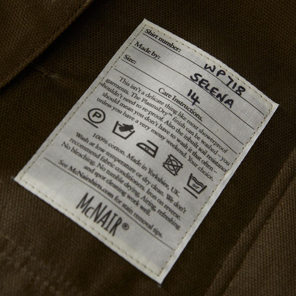McNair PlasmaDry heavyweight canvas shirt (inner label detail)