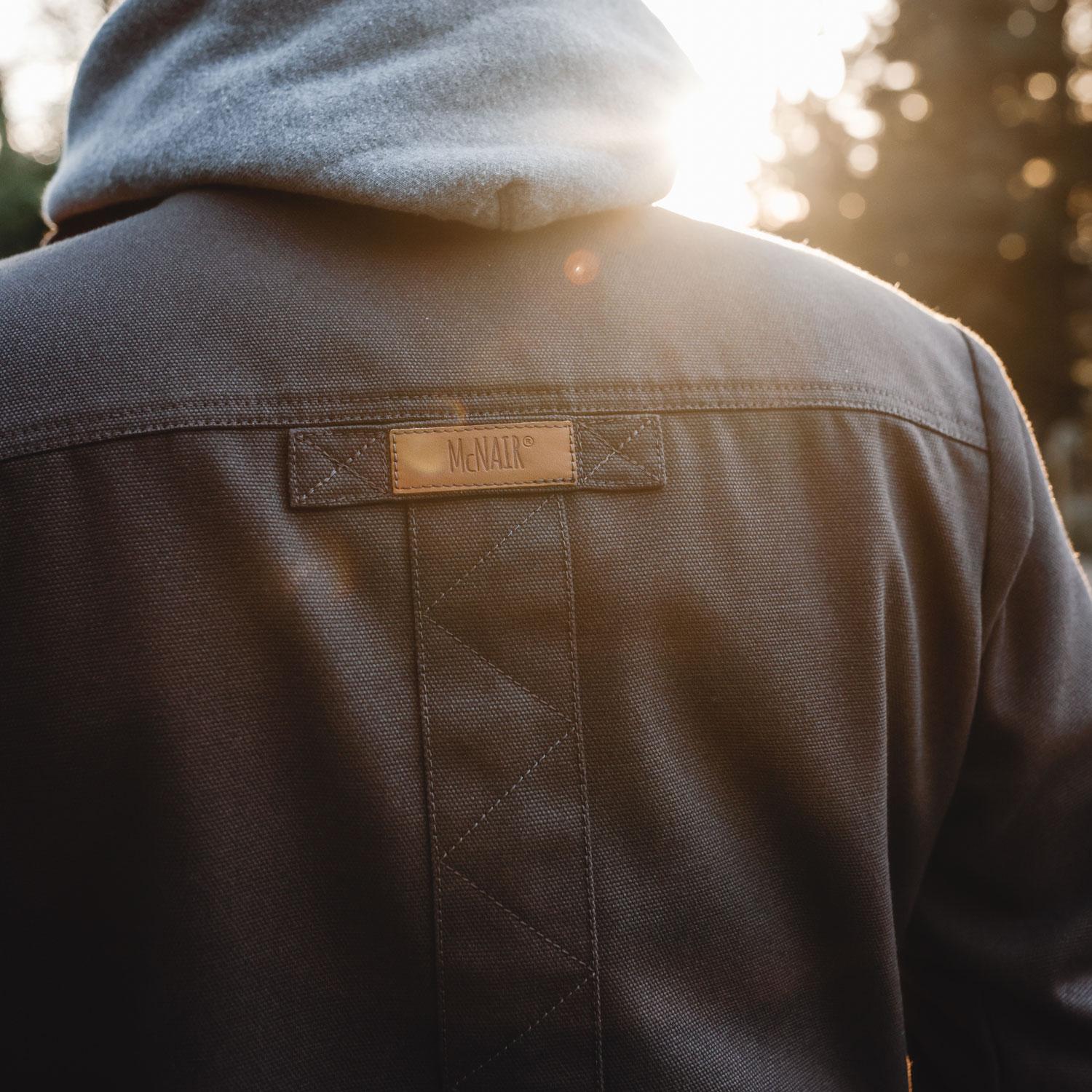 McNair men's cotton canvas Work Jacket (back detail)