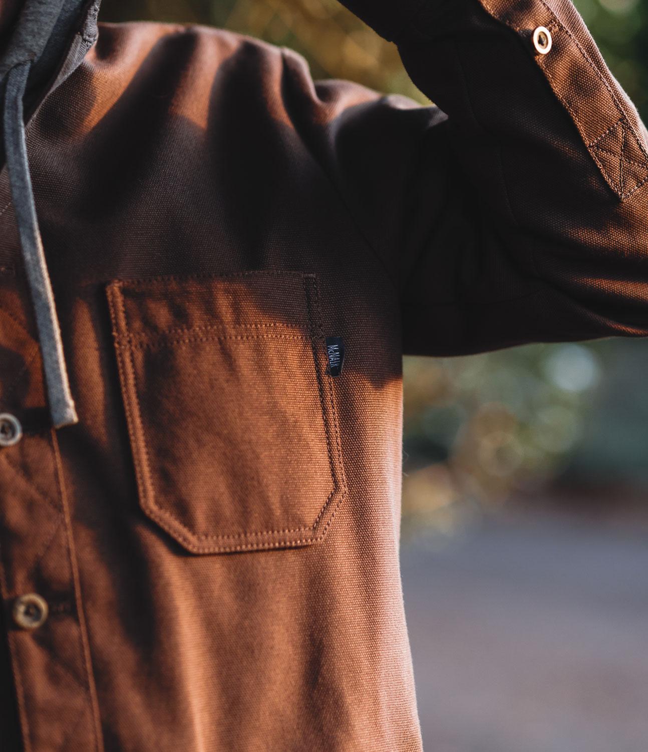 McNair men's cotton canvas Work Jacket (front detail)